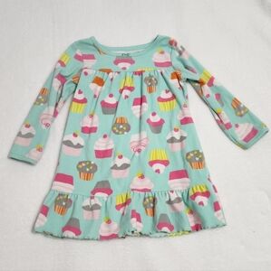 Carter's Long Sleeve Fleece Nightgown, Cupcakes,  Girls Size XS